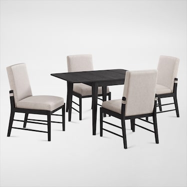 Hayward Small Extendable Dining Table & 4 Upholstered Chairs