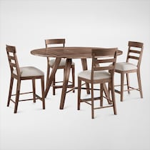 hayward dark brown  pc dining room   
