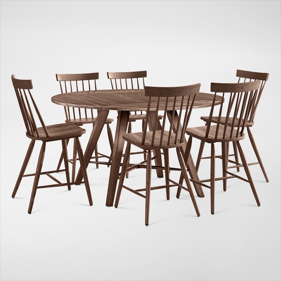 hayward dark brown  pc dining room   
