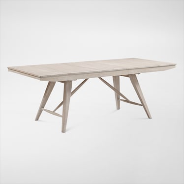 Hayward Solid Wood Large Extendable Dining Table & 6 Ladder-Back Chairs - White