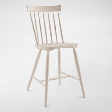 Hayward Solid Wood Windsor-Back Counter-Height Stool - White