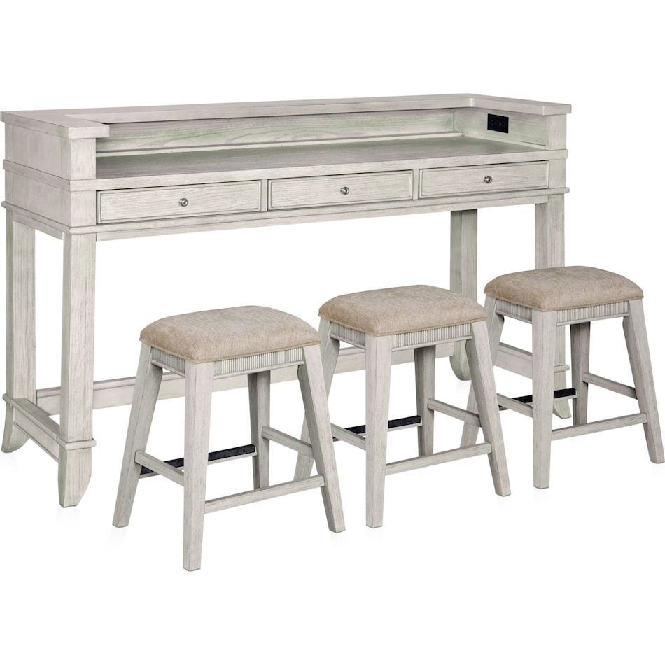 Hazel Gameday Console Table and 3 Stools Value City Furniture