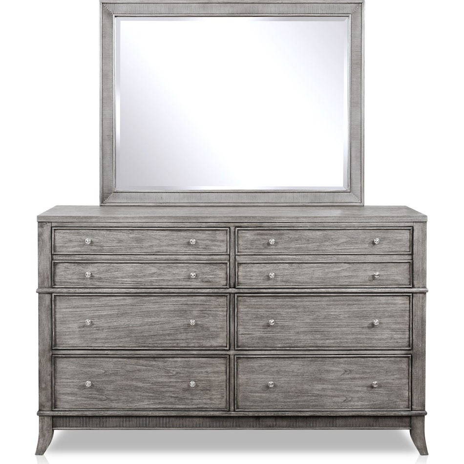 Hazel 5Piece Upholstered Bedroom Set with Dresser and Mirror Value