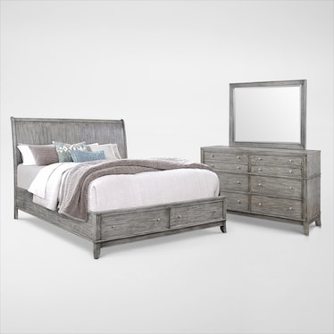 Hazel 5-Piece Bedroom Set with Dresser and Mirror