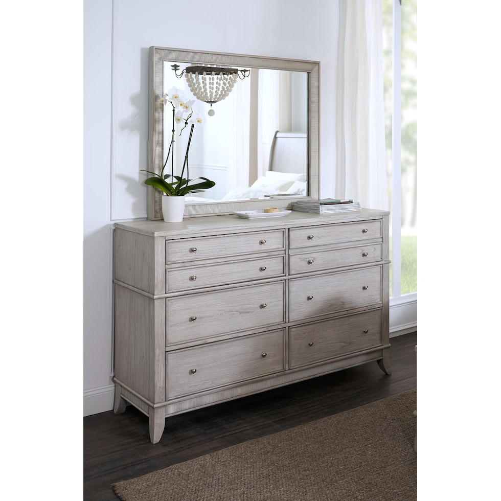hazel gray dresser and mirror   