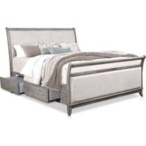 hazel gray king storage bed   