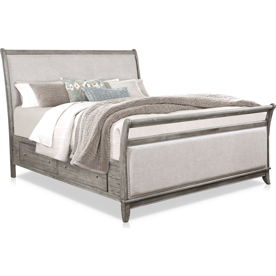 hazel gray queen bed   