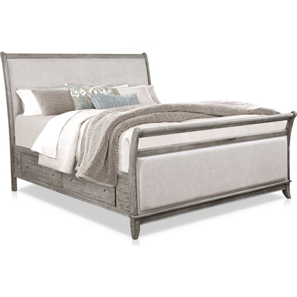 Hazel Queen Upholstered Storage Bed - Gray