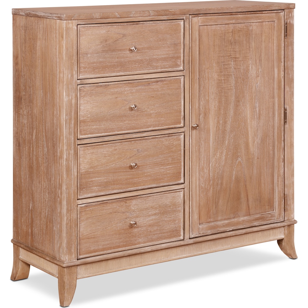 hazel light brown door chest   