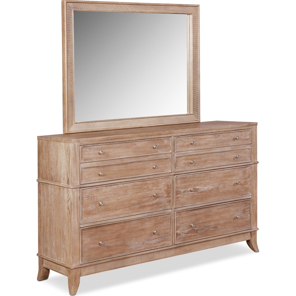 Hazel 6Piece Upholstered Bedroom Set with 1Drawer Nightstand, Dresser