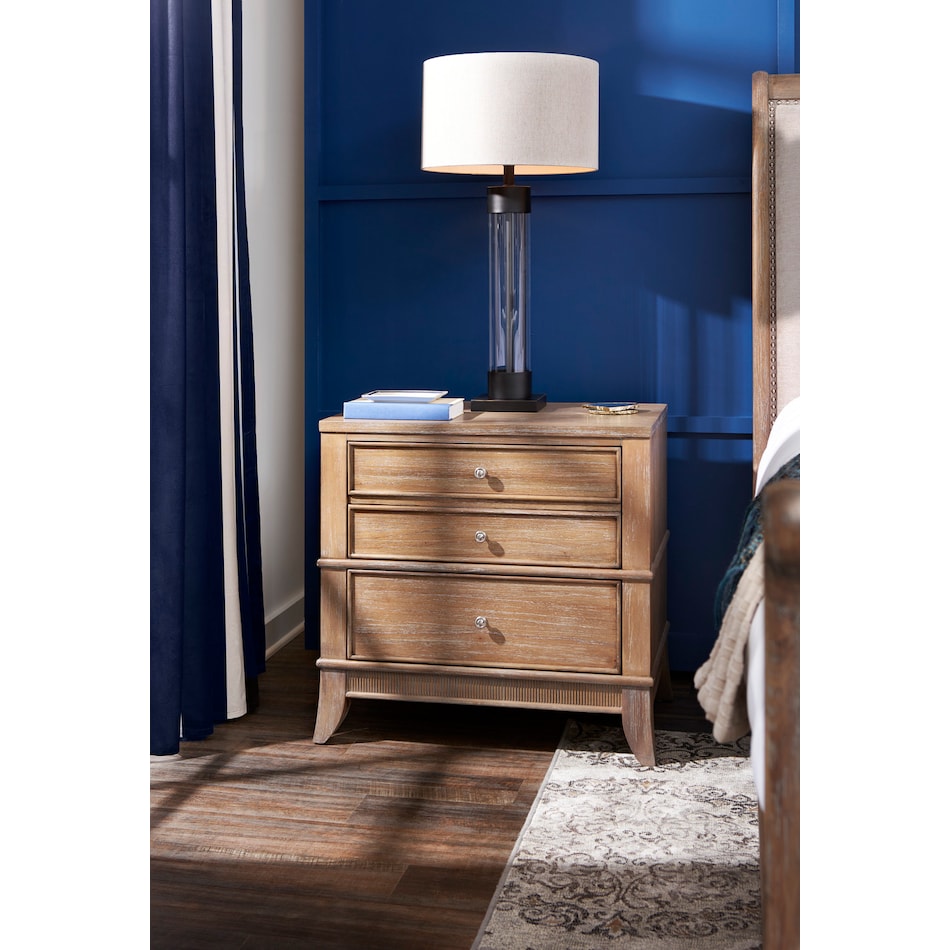 hazel light brown nightstand   