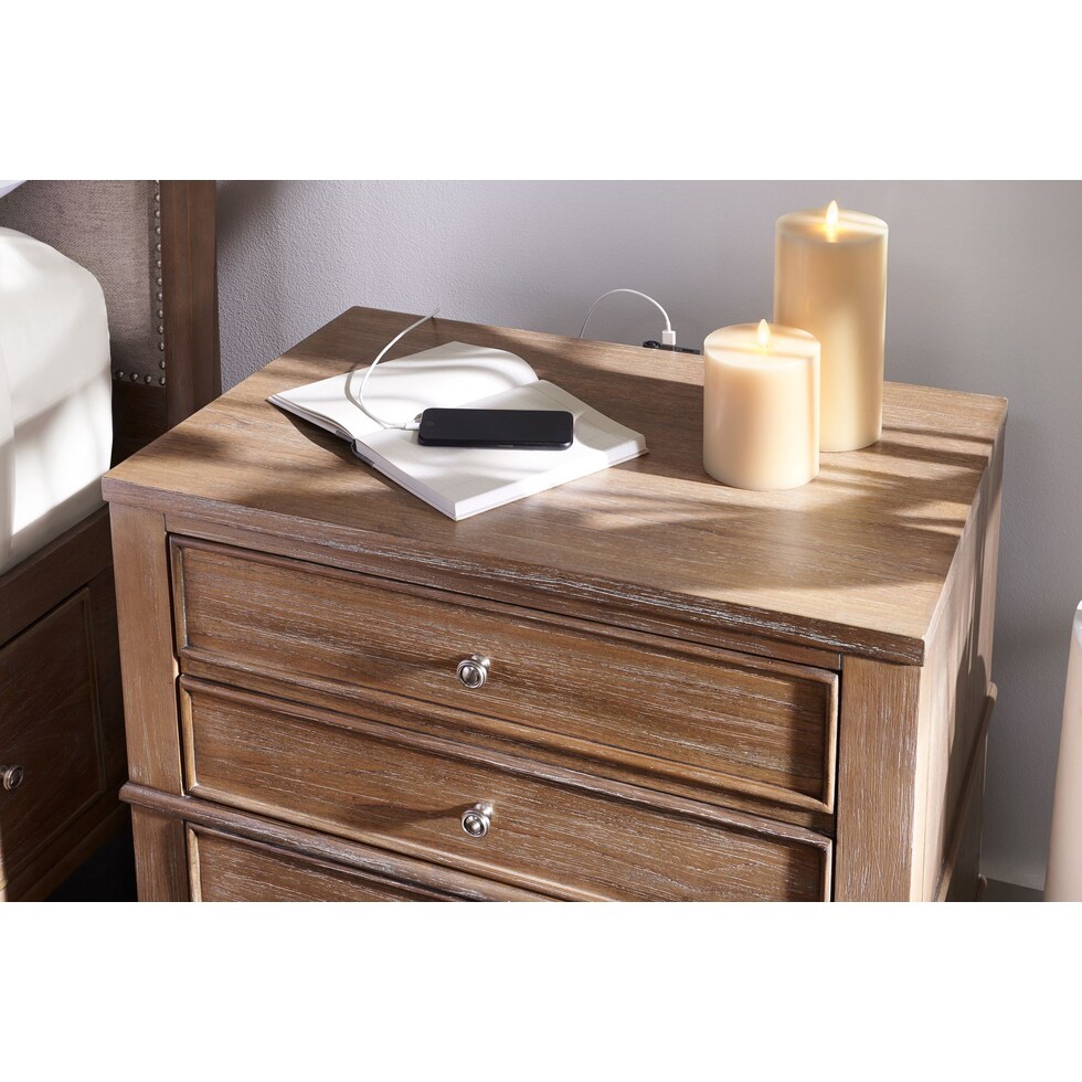 hazel light brown nightstand   