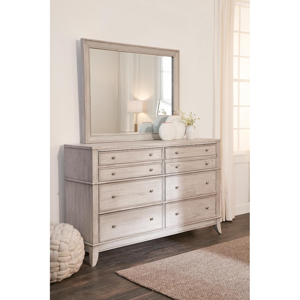 hazel white dresser and mirror   