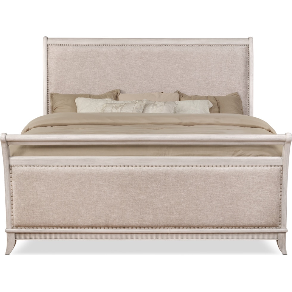 hazel white king bed   