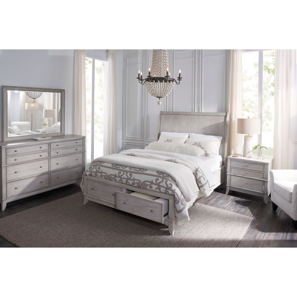 hazel white king bed   