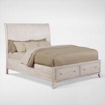hazel white king storage bed   