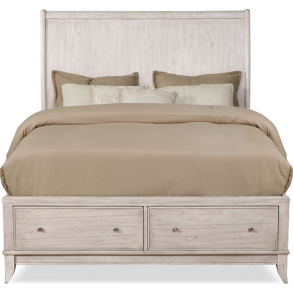 hazel white queen bed   