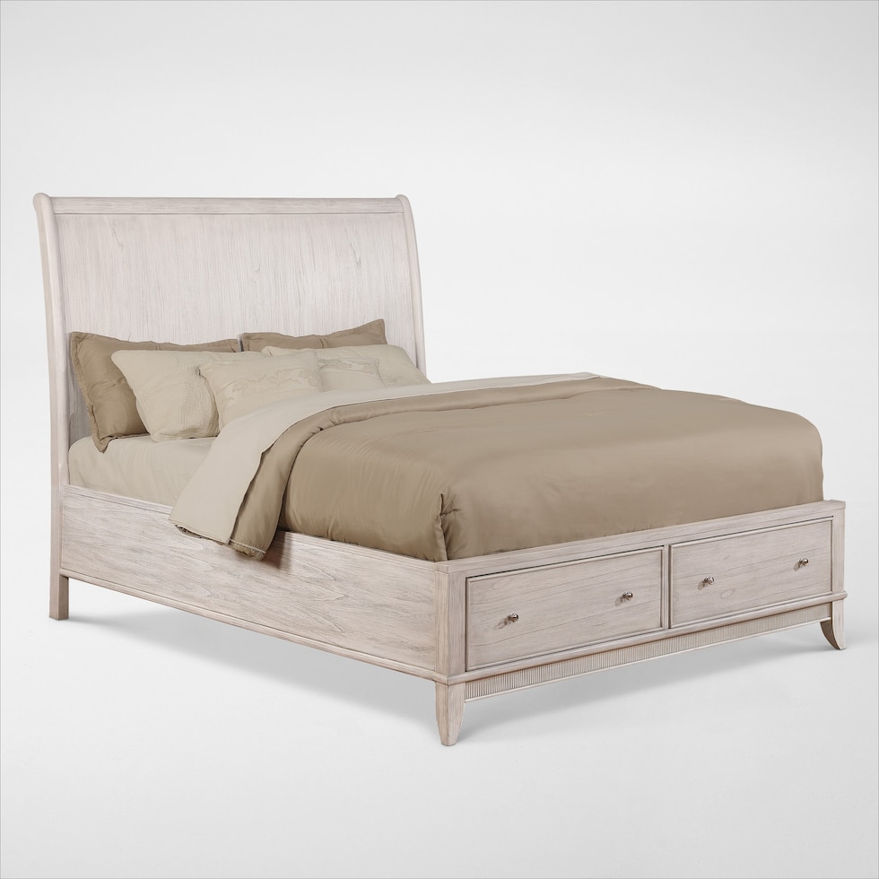 hazel white queen bed   