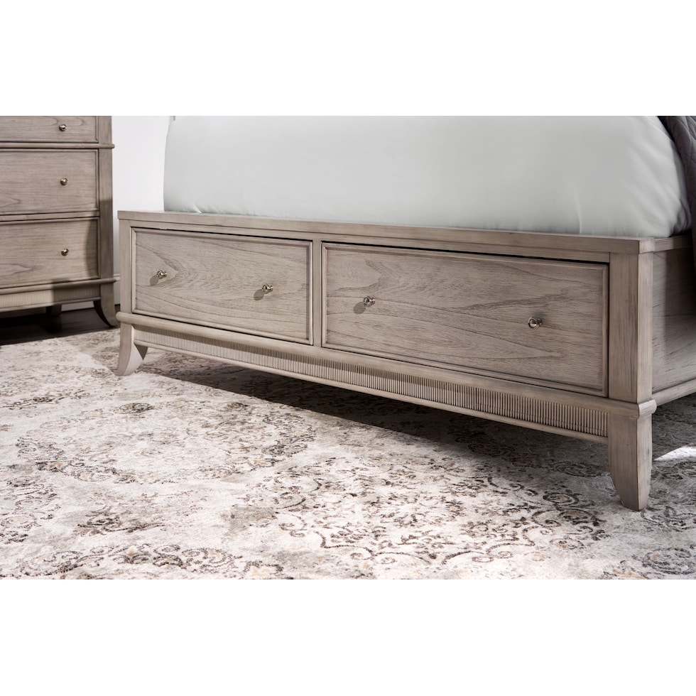 hazel white queen bed   