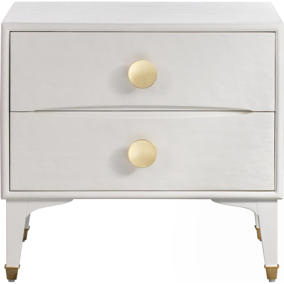heather white nightstand   