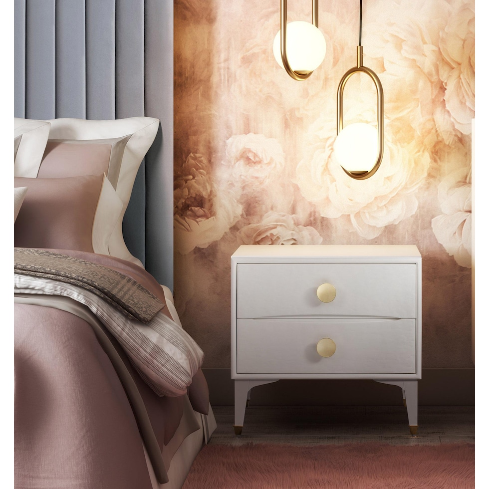 heather white nightstand   