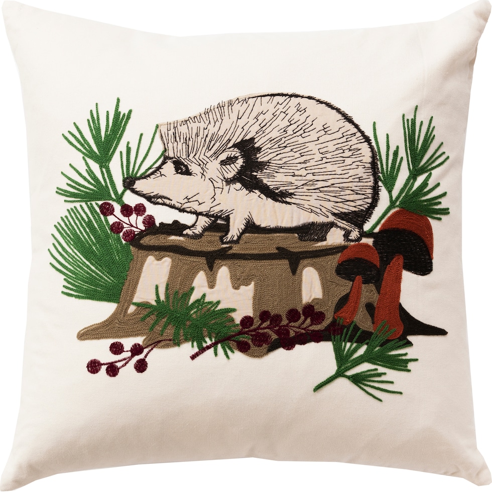 hedgehog natural accent pillow   