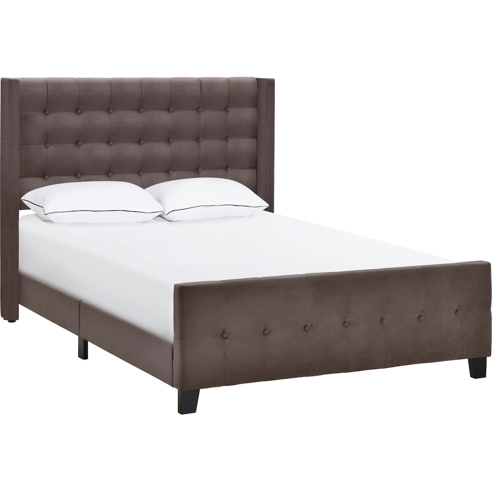 heiress dark brown queen bed   