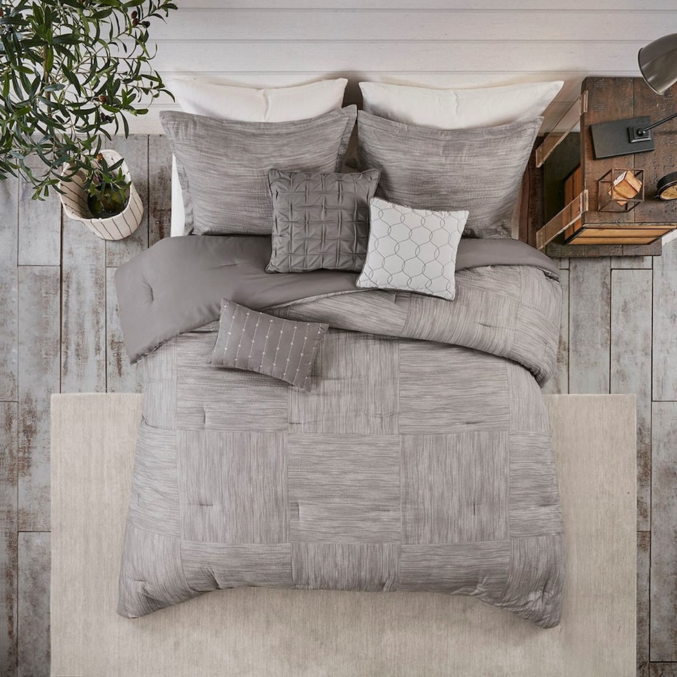 heiress gray california king bedding set   