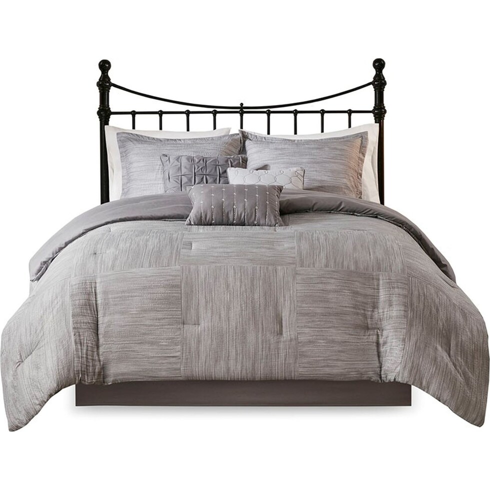 heiress gray california king bedding set   