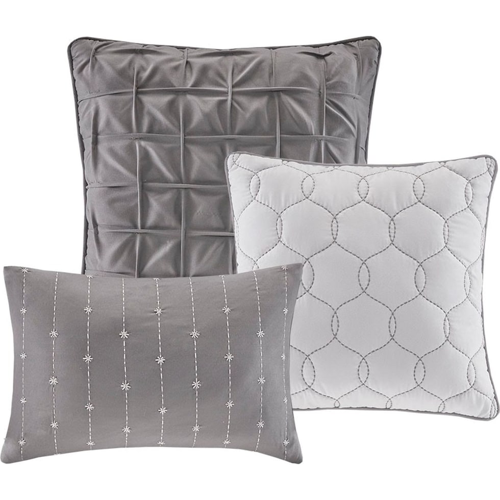 heiress gray california king bedding set   