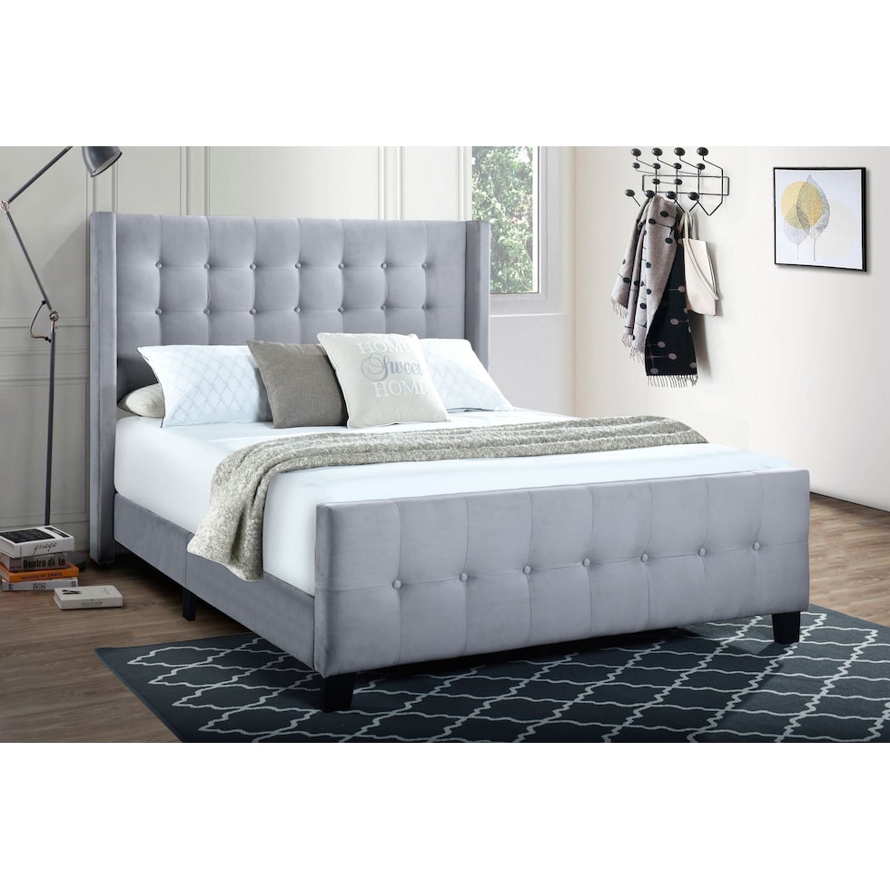 heiress gray king bed   