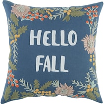 hello fall blue pillow   