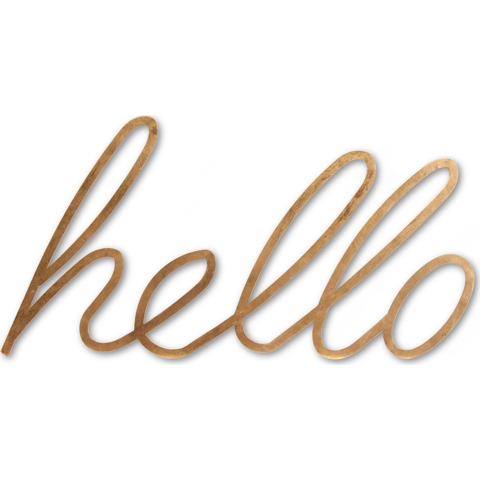 hello wall art gold wall art   