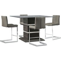 henderson gray  pc counter height dining room   