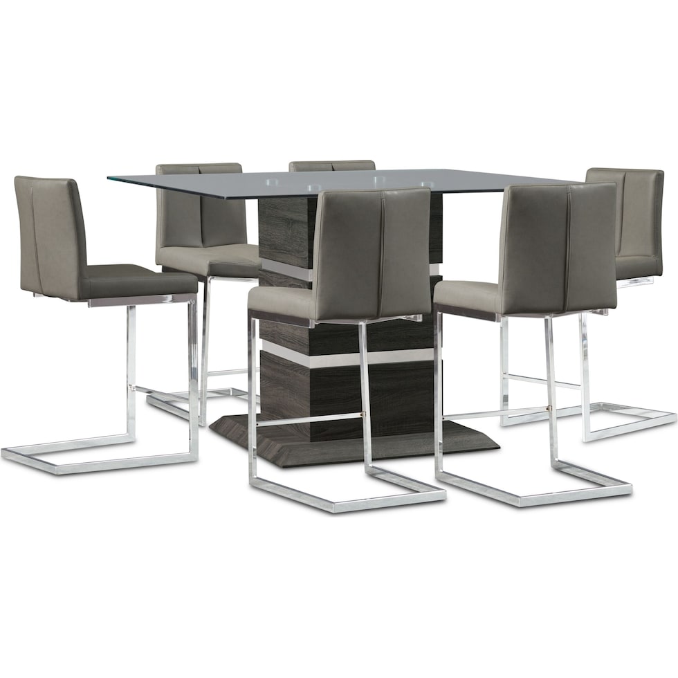 henderson gray  pc counter height dining room   