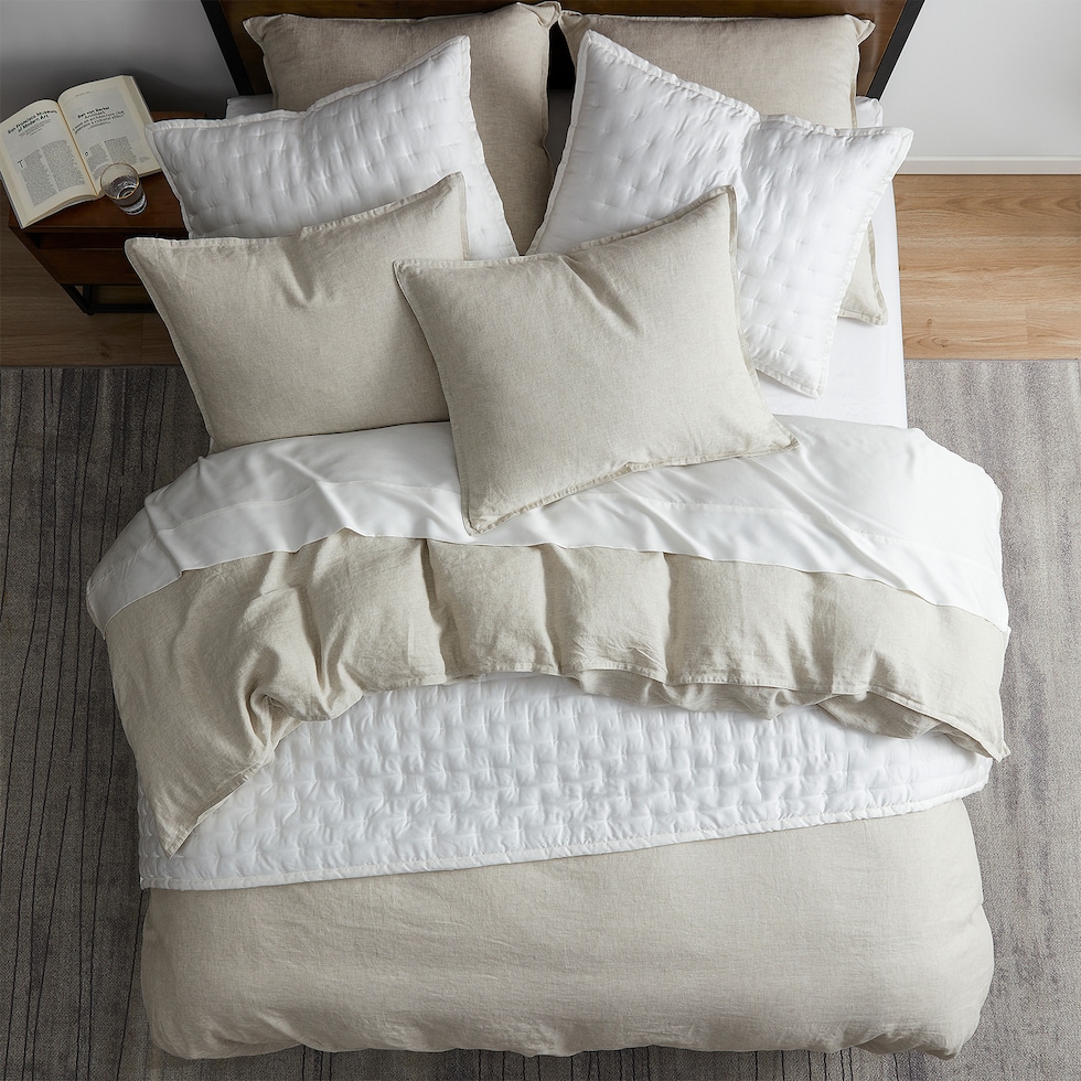 henry neutral queen bedding set   