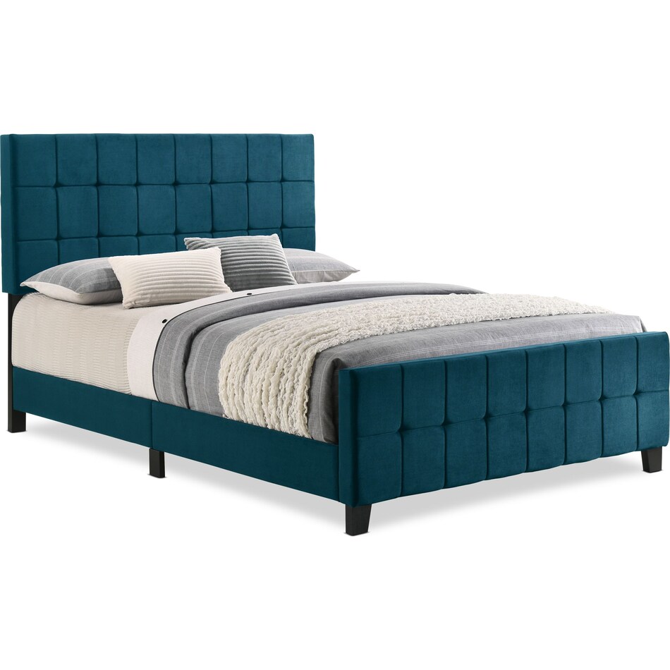 hensley blue king upholstered bed   