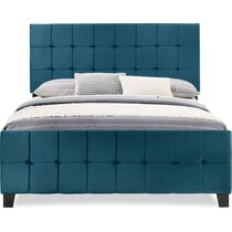 hensley blue queen upholstered bed   
