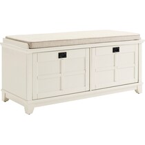 hera white entryway bench   