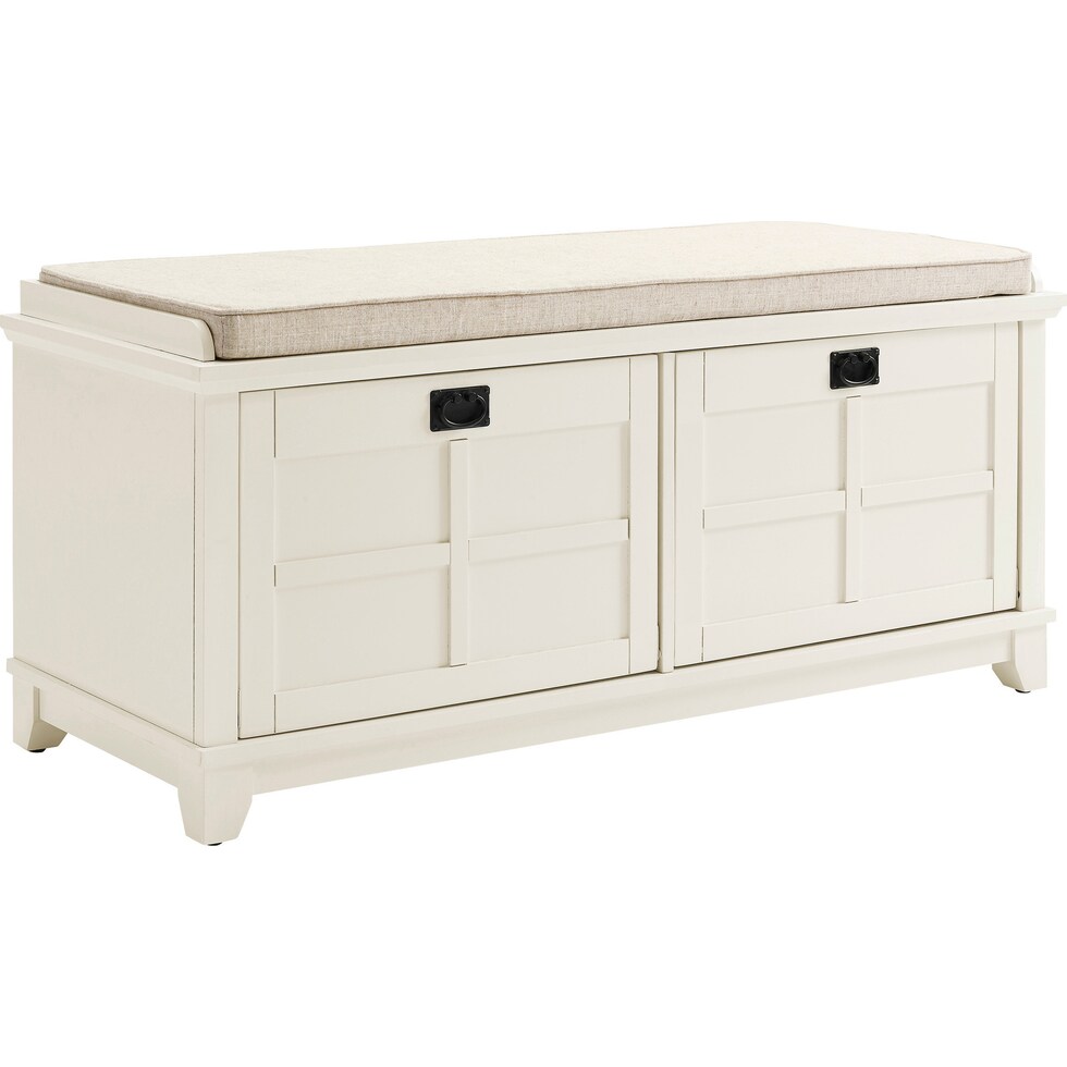 hera white entryway bench   