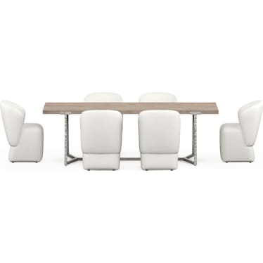 Heritage Dining Table with 6 Yates Dining Chairs - Snow