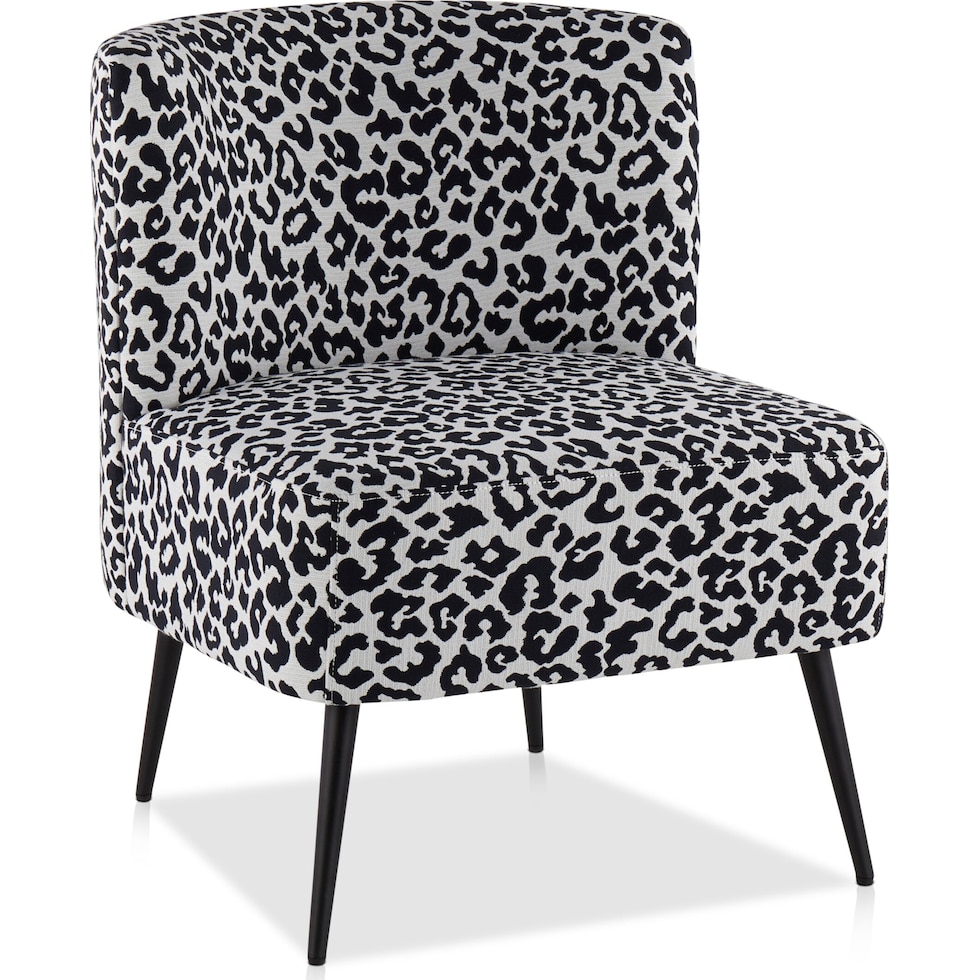 hermione black leopard accent chair   