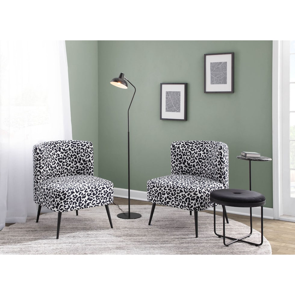 hermione black leopard accent chair   