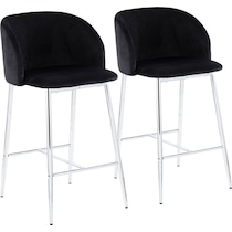 hermione chrome black counter height stool   