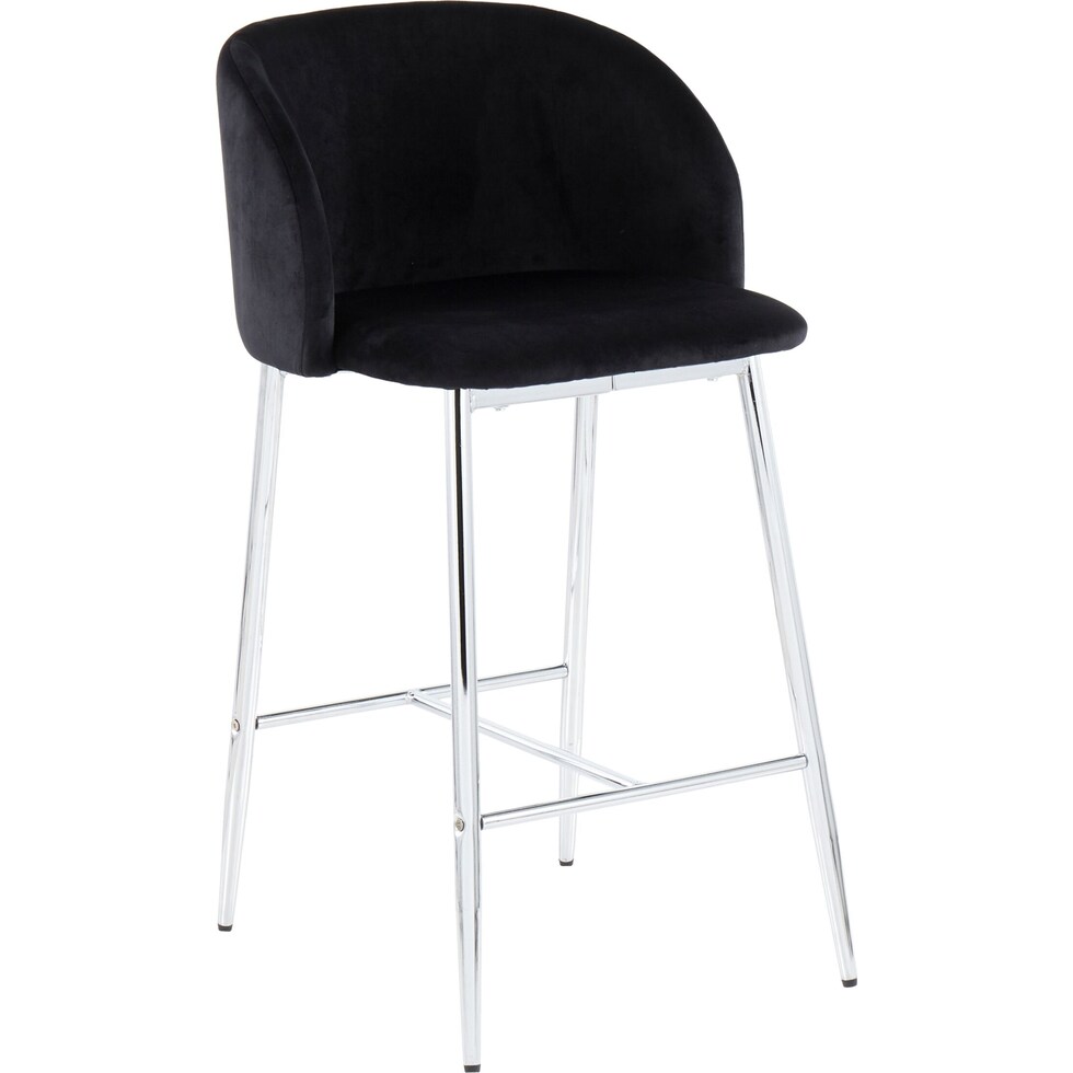 hermione chrome black counter height stool   