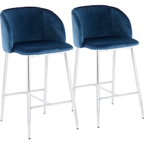 hermione chrome blue counter height stool   