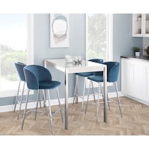 hermione chrome blue counter height stool   