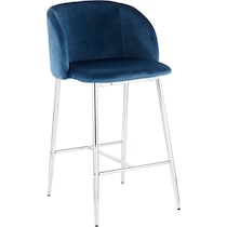 hermione chrome blue counter height stool   