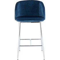 hermione chrome blue counter height stool   