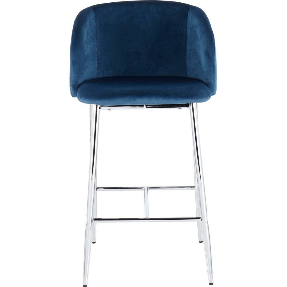 hermione chrome blue counter height stool   